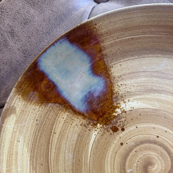 Sango Splash 4951 Serving Chop Plate 12" Brown Drip Glaze Stoneware Discontinued - Picture 2 of 7